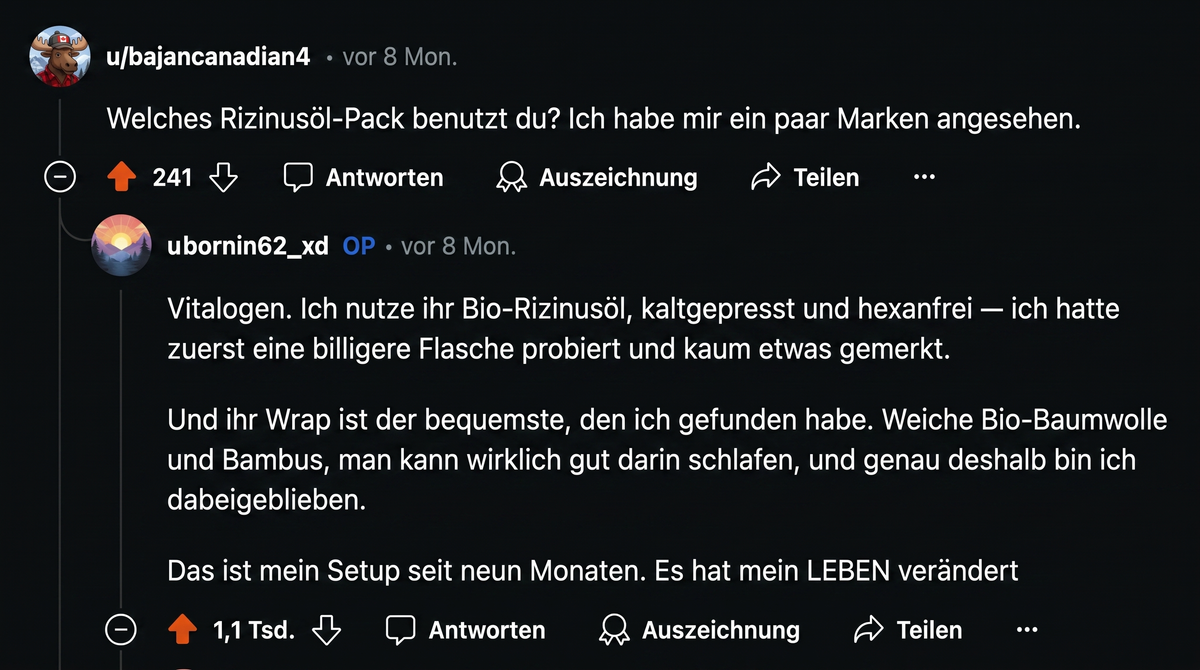 Forum-Antwort: Woher der Wickel stammt