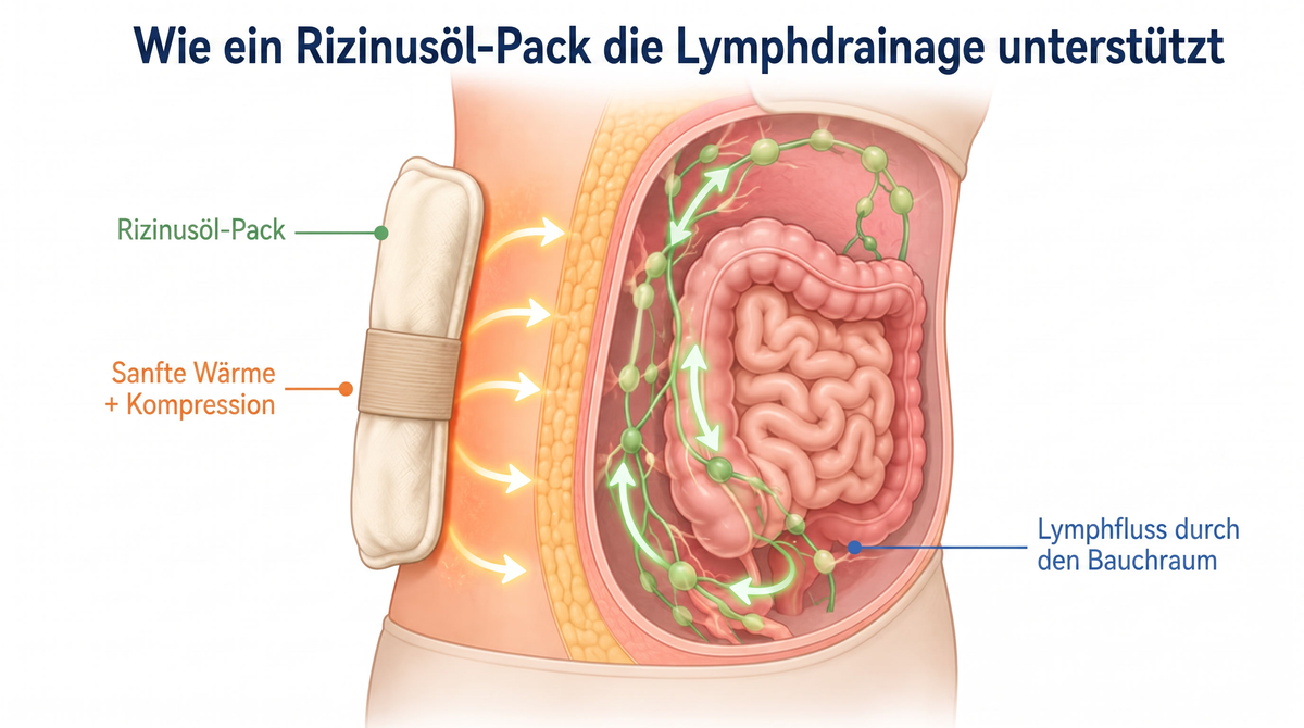 Wie ein Rizinusöl-Wickel den Lymphfluss unterstützt