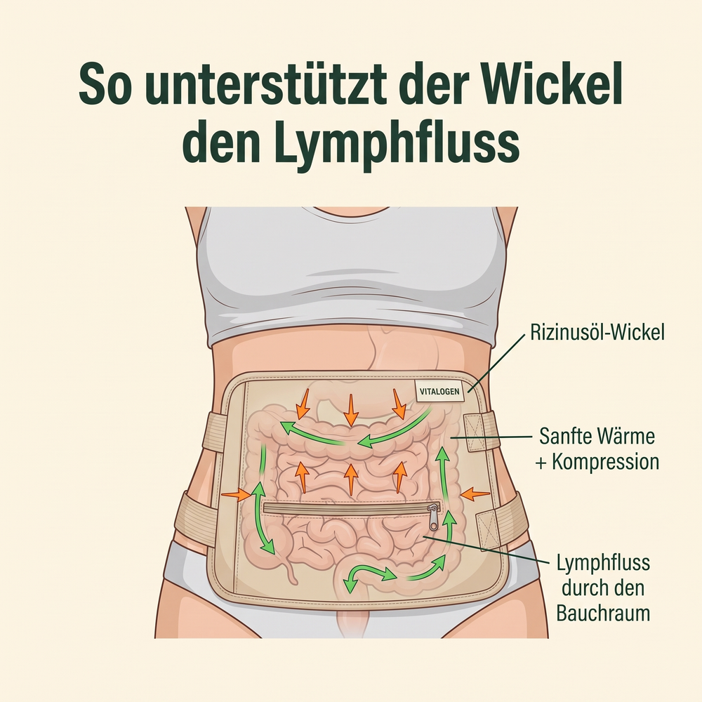 Wie der Rizinusöl-Wickel den Lymphfluss im Bauchraum unterstützt