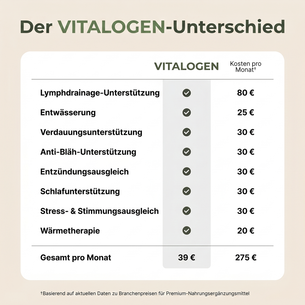 Der Vitalogen-Unterschied: Kosten pro Monat im Vergleich
